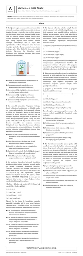 Deneme Sınavı örneğinin ilk sayfası